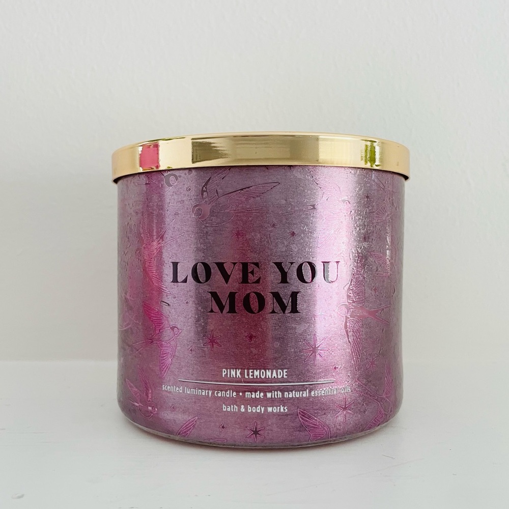 Bath and Body Works BBW Love You Mom Pink Lemonade Candle Mother’s Day